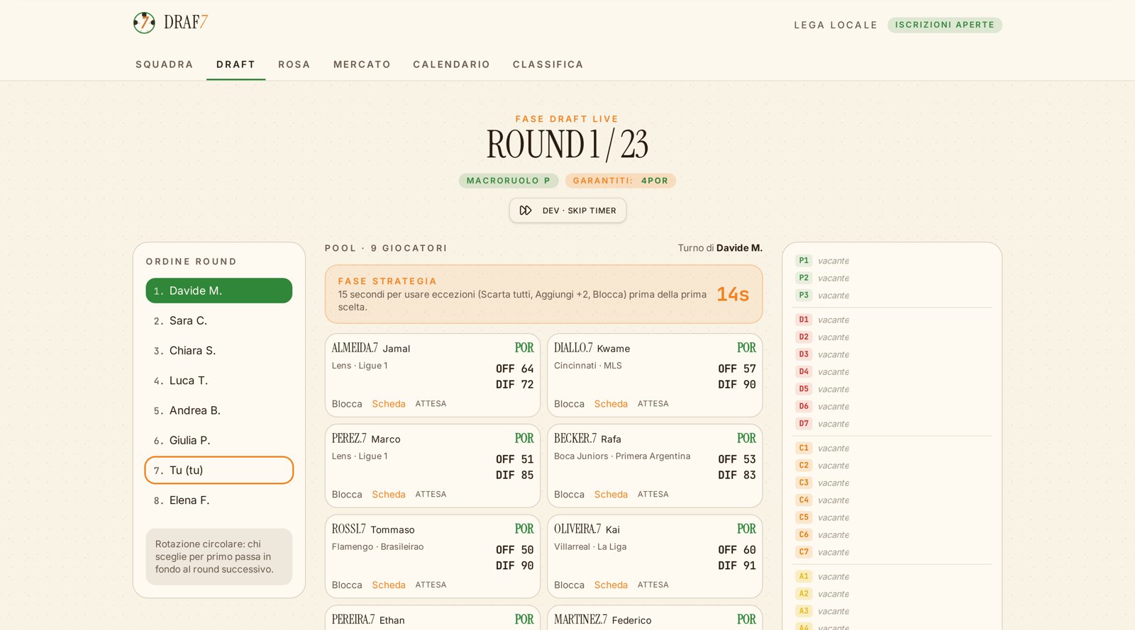 DRAF7 live draft
